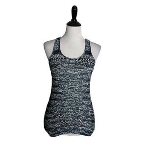 Ramy Brook Open Knit Top Womens XS Blue Sleeveless Casual Marbled Hippie